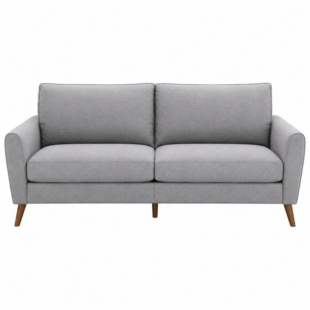 Divano 3 posti in tessuto grigio con gambe in legno dimensioni 200 x 90 x 85 cm