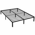 Struttura letto rettangolare in acciaio al carbonio nero con doghe metalliche per materasso 140 x 200 cm