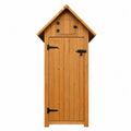 Casetta da giardino per deposito esterno in legno di pino naturale con tetto spiovente porta singola e vano superiore 180 x 100 x 220 cm